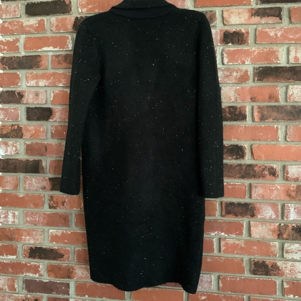 Ann Taylor NWT Speckled Flecked Black Long Sweater Coat Duster Sz 6P - Picture 4 of 15
